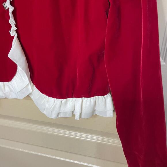 BON Red Velvet jacket/cardigan Ladies Short Victorian Flare - Picture 3 of 7